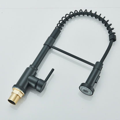 360°Chrome Spring Pull Down Kitchen Faucets Stream Spray Head Hot Cold Water Tap Stainless steel Rotation Kitchen Mixer Tap Crane