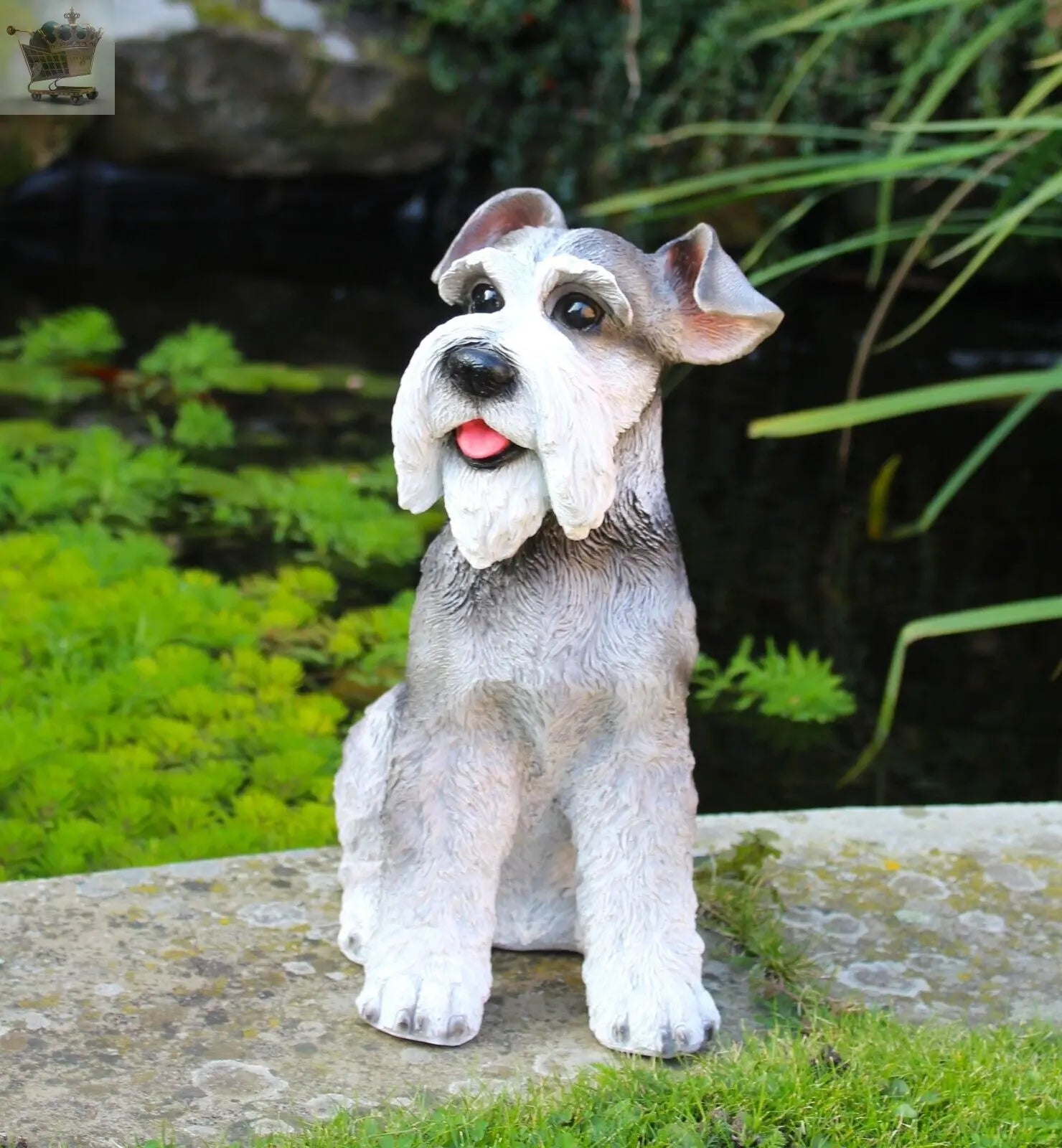 Schnauzer Garden Ornament Dog Animal Sculpture indoor outdoor 34cm Royalcart