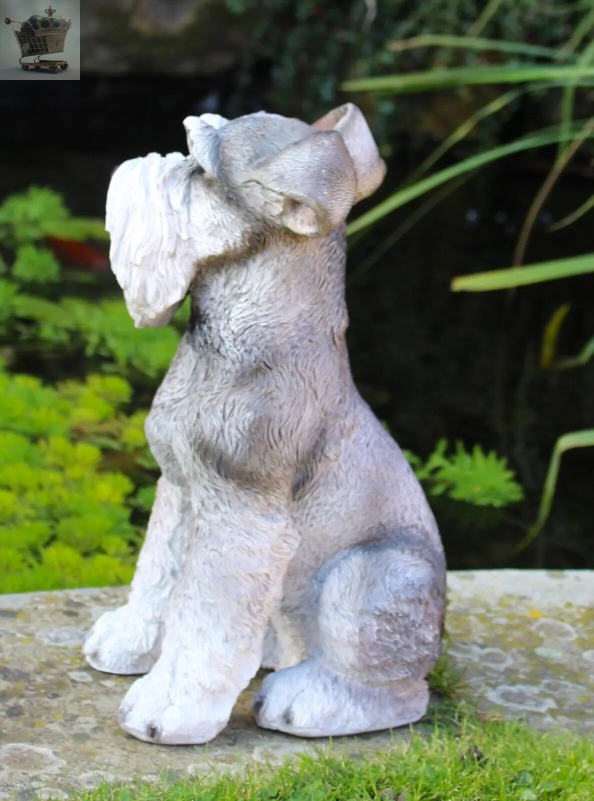 Schnauzer Garden Ornament Dog Animal Sculpture indoor outdoor 34cm Royalcart