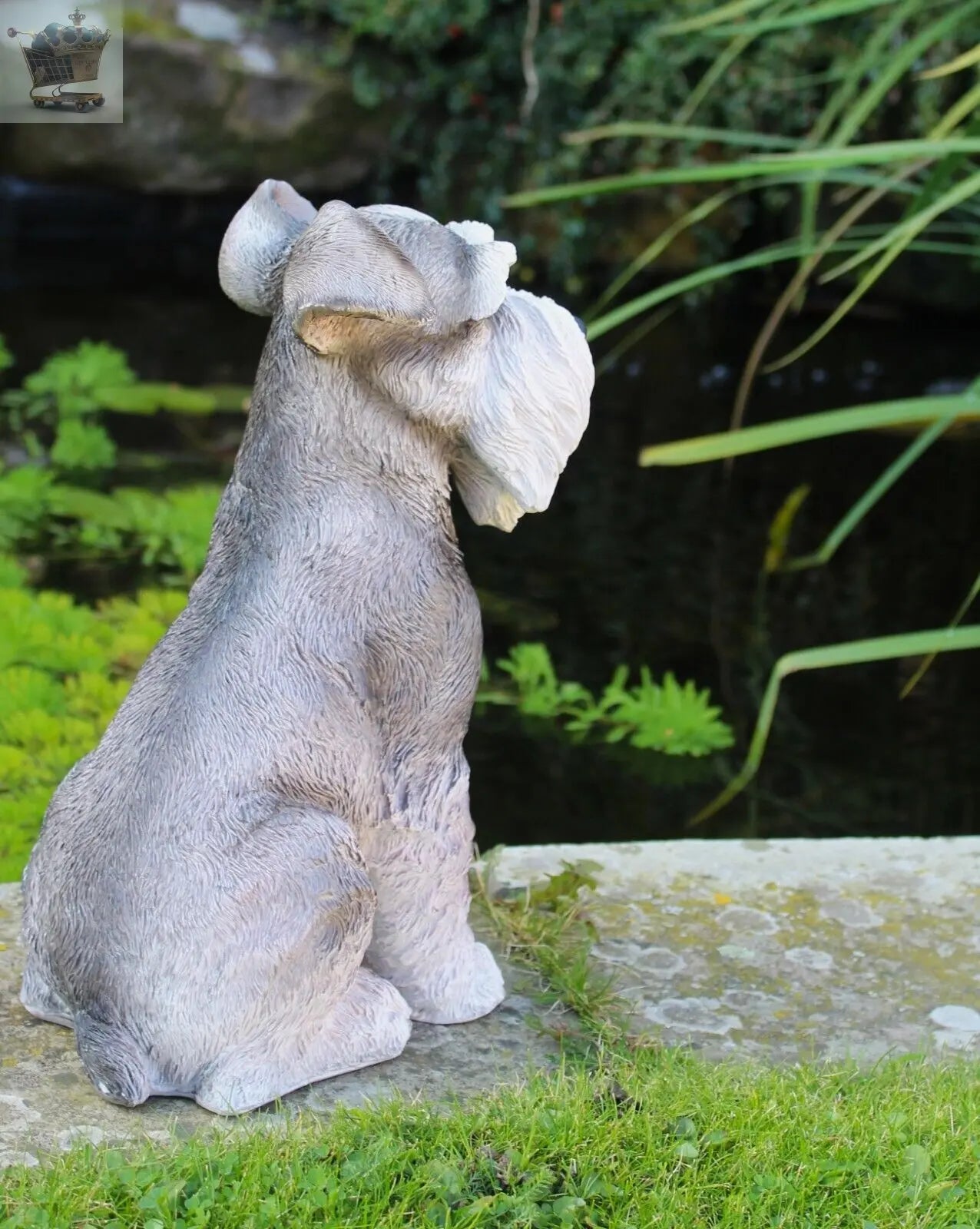 Schnauzer Garden Ornament Dog Animal Sculpture indoor outdoor 34cm Royalcart