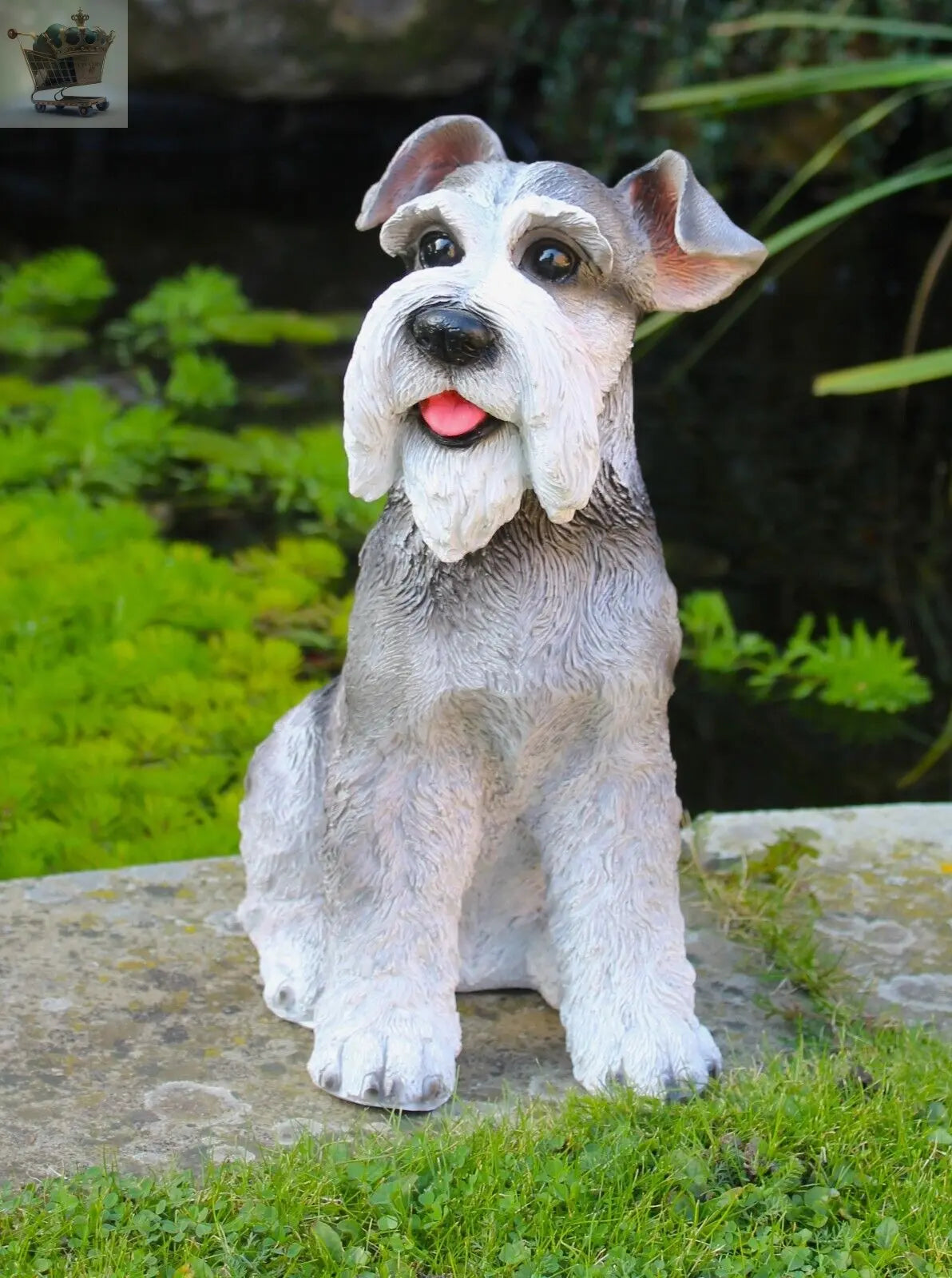 Schnauzer Garden Ornament Dog Animal Sculpture indoor outdoor 34cm Royalcart