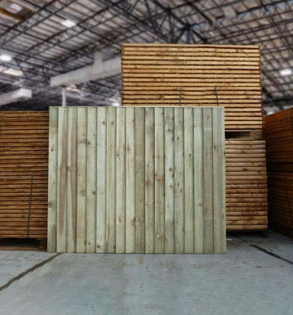 3 Feather Edge Fence Panels, Timber Fence Panel, Tanalised Pressure Treated with Security Closeboards, Vertical Garden Boundary Boards 6FT (L) X 5FT (H)