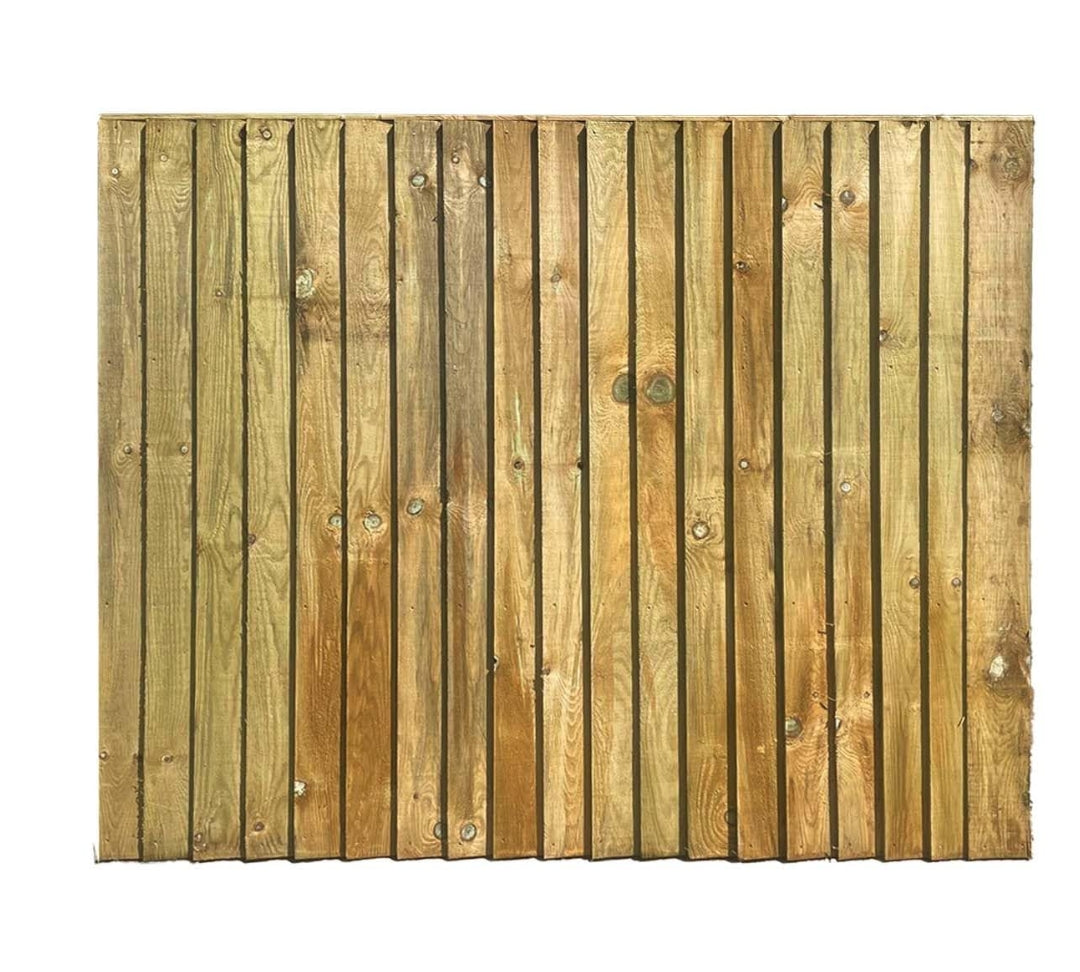 3 Feather Edge Fence Panels, Timber Fence Panel, Tanalised Pressure Treated with Security Closeboards, Vertical Garden Boundary Boards 6FT (L) X 5FT (H)