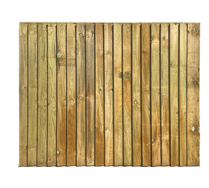 3 Feather Edge Fence Panels, Timber Fence Panel, Tanalised Pressure Treated with Security Closeboards, Vertical Garden Boundary Boards 6FT (L) X 5FT (H)