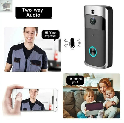 Security Smart WiFi Doorbell Video HD Camera Wireless Intercom Door Bell Ringer Royalcart