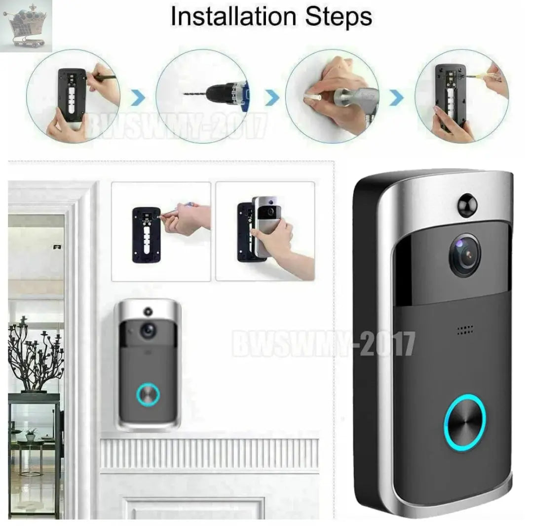 Security Smart WiFi Doorbell Video HD Camera Wireless Intercom Door Bell Ringer Royalcart