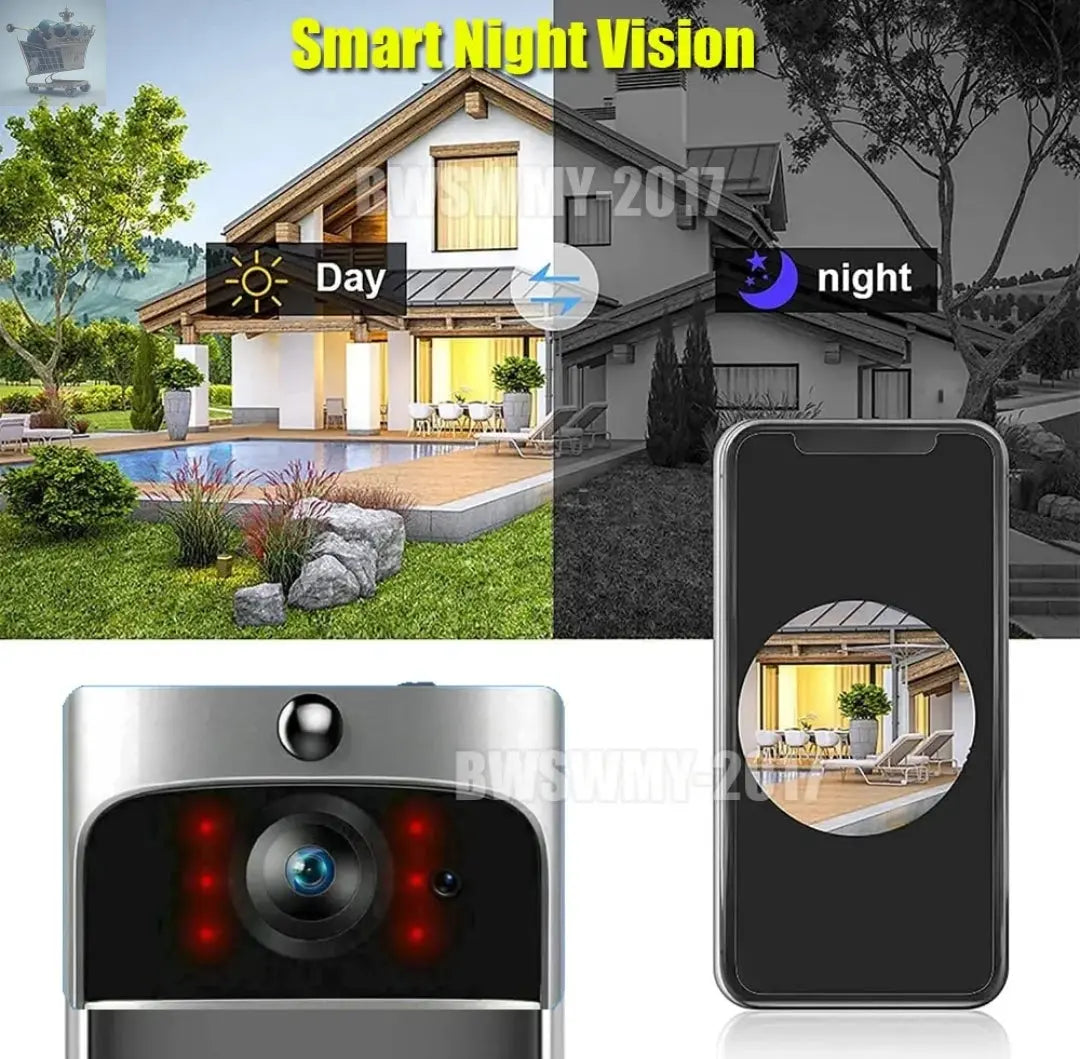 Security Smart WiFi Doorbell Video HD Camera Wireless Intercom Door Bell Ringer Royalcart