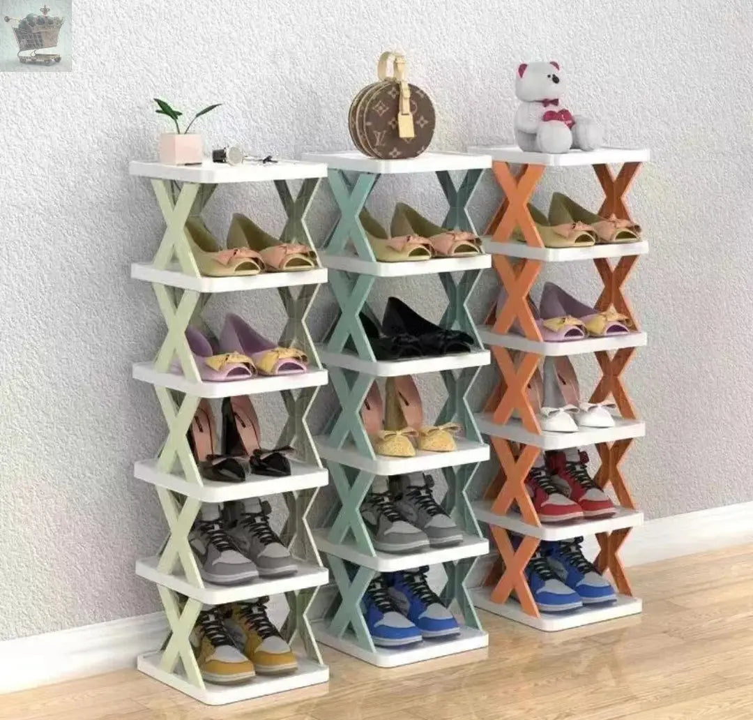 Shoe Rack 9 Tiers DIY Narrow Stckable Free Standing Shoes Storage Tall Organizer Royalcart