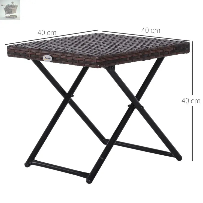 Small Rattan Coffee Table Bistro Folding Furniture Outdoor Side End Garden Patio Royalcart