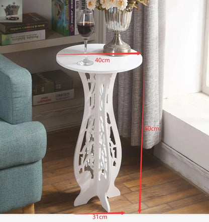 Small Round Side Table Beside Tea Coffee Lamp Plant Stand Modern White Furniture Royalcart