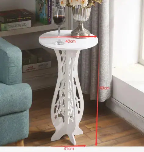 Small Round Side Table Beside Tea Coffee Lamp Plant Stand Modern White Furniture Royalcart