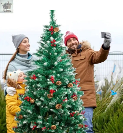 Snow Covered Christmas Tree With Lights 5ft Luxury Pine Cones Bushy Prelit Royalcart