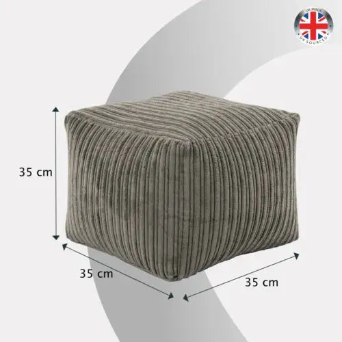 Square Bean Bag Foot Rest Stool Pouffe Living Room Beanbag Ottoman Footstools Royalcart