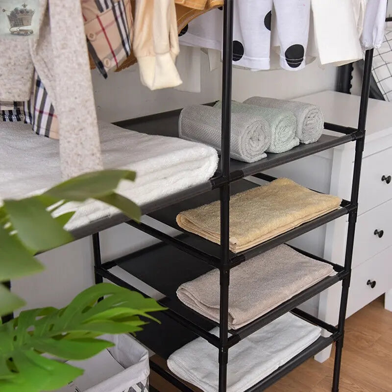 Steel Clothes Rail Storage Garment Shelf Hanging Display Stand Rack Gearcourt