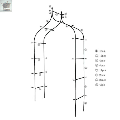 TRADITIONAL GARDEN ARCH HEAVY DUTY METAL ARCHWAY CLIMBING PLANTS SUPPORT OUTDOOR Royalcart