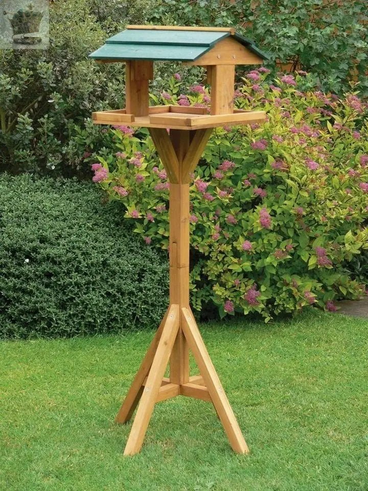 Traditional Wooden Bird Table Garden Birds Feeder Feeding Station Free Standing Royalcart