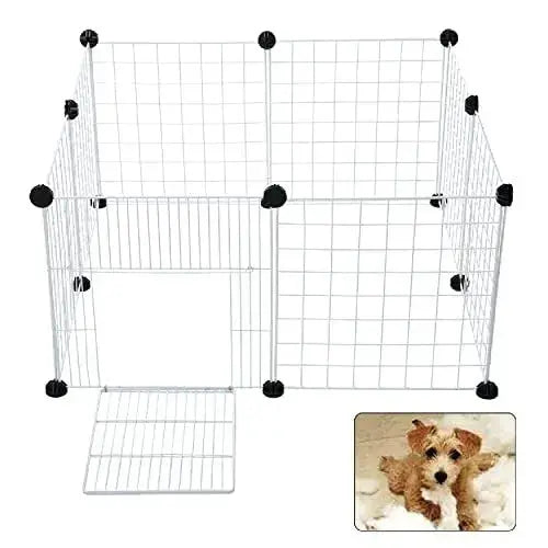 TriLine Small Pet Playpen Metal Wire Fence 8 Panels Enclosure Indoor Outdoor Use Royalcart