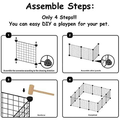 TriLine Small Pet Playpen Metal Wire Fence 8 Panels Enclosure Indoor Outdoor Use Royalcart