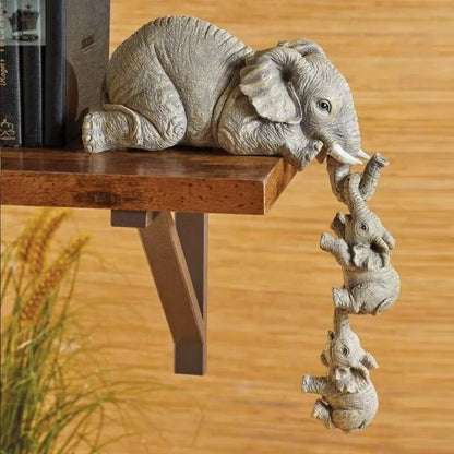Vintage 3 Mother Elephant Baby Ornaments Royalcart