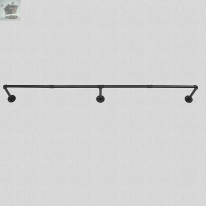 Wall Mounted Industrial Pipe Clothes Rail Garment Hanging Bar Clothing Rack 6ft Royalcart