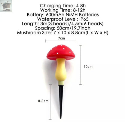 Waterproof Solar Mushroom Light Fairy String Lights LED Light - Royalcart