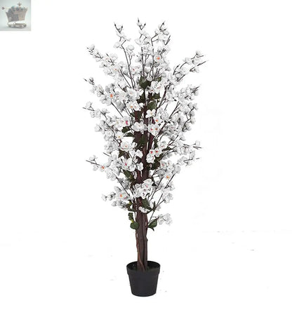 Artificial Blossom Tree Pink/White 120cm 4ft Realistic Faux House Plant Fully Potted Royalcart