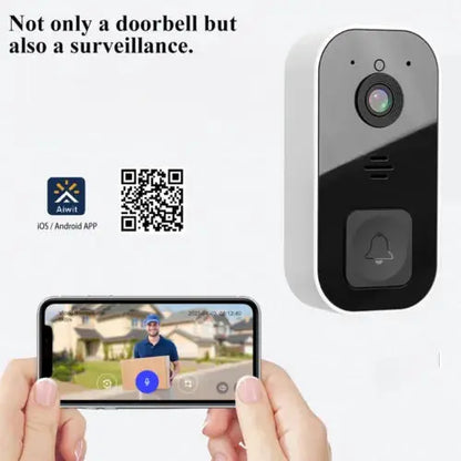 Wireless WiFi Smart Video Doorbell Phone Security Camera Door Bell Ring Intercom Rechargeable Royalcart