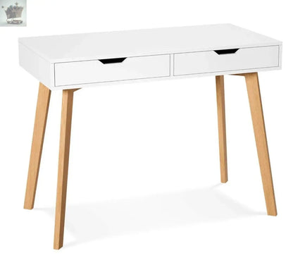 Wooden Computer Desk Dressing Table Home Office Study Bedroom With Drawers White Royalcart