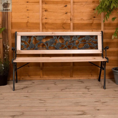 Wooden Garden Bench Rose 3 Seater Solid Pine Outdoor Patio Seat Furniture Royalcart