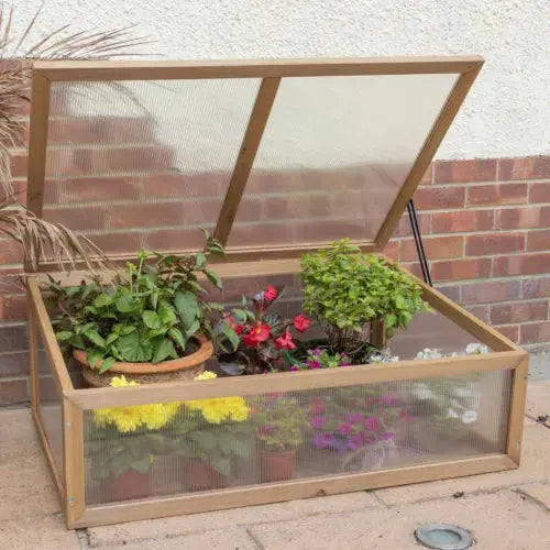 Woodside Outdoor Wooden Plant Flower Vegetable Cold Frame Growhouse Royalcart