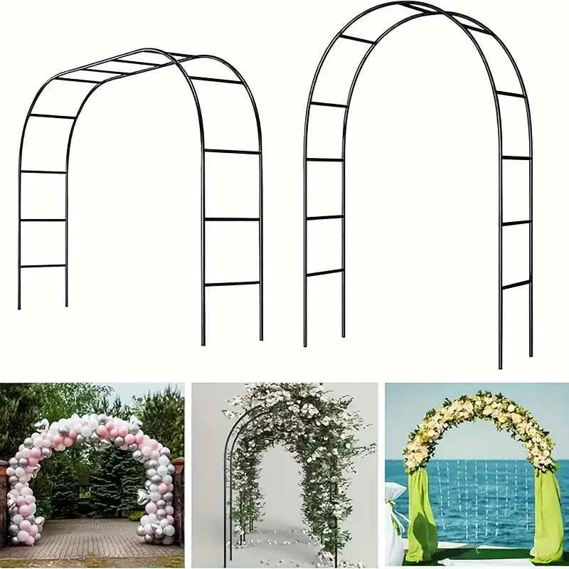 LARGE 2.4M HEAVY DUTY METAL GARDEN ARCH STRONG ROSE CLIMBING PLANTS SUPPORT Royalcart