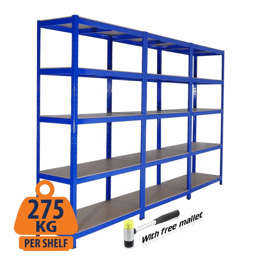3 x Metal Racking Bays | Freestanding/Garage Shelving/Heavy Duty Storage Rack Royalcart