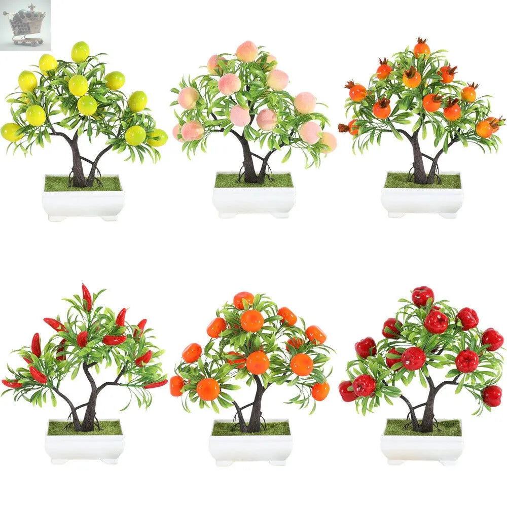 pcs Artificial Potted Fake Fruit Tree Plant Bonsai Pot For Home Office Decor Royalcart