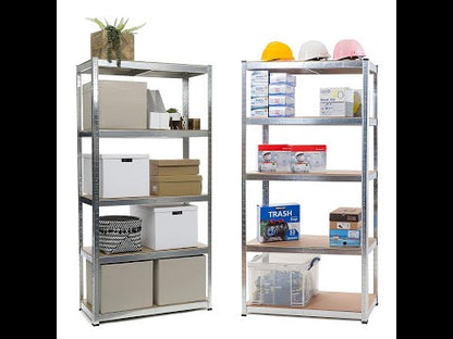 Warehouse 5 Tier Racking Shelf Heavy Duty Steel Garage Shelving Unit Garden Shed Shelving RED