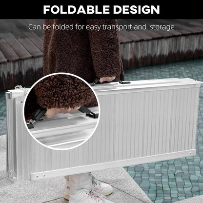 Folding Aluminum Wheelchair Ramp Portable Assist Suitcase Access Aid Disabled 6ft