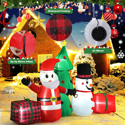 Christmas Inflatable Santa Snowman Tree Outdoor Decor LED Light Holiday Blow Up