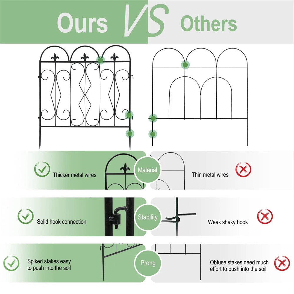 5 Garden Fence Panels Pet Animal Barrier Fence Dog Rabbits Defense Ground Border