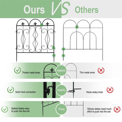 5 Garden Fence Panels Pet Animal Barrier Fence Dog Rabbits Defense Ground Border