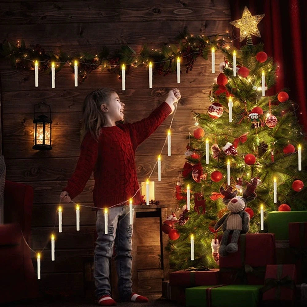 12x Magic Floating Candles Lights with Wand & Remote for Christmas