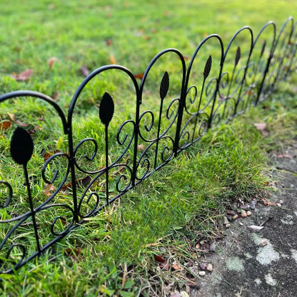 Set of 5 Leaf Design Garden Lawn Edging, Path & Border Fence Panels -45cm x 41cm