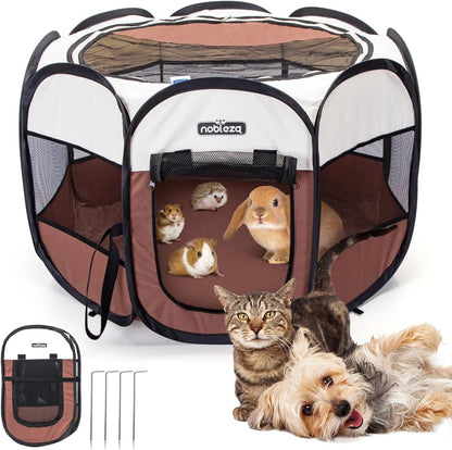 Pop up Pet Playpen Outdoor Indoor Pet Fence Breathable Pet Carrier Kennel