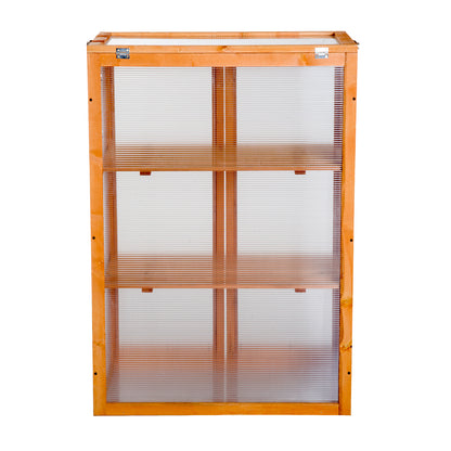 3 Tier Wooden Greenhouse Cold Frame Garden Flower Planting Box Growhouse