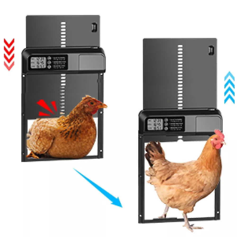 Automatic Chicken Coop Door Waterproof Poultry House Opener Solar Battery