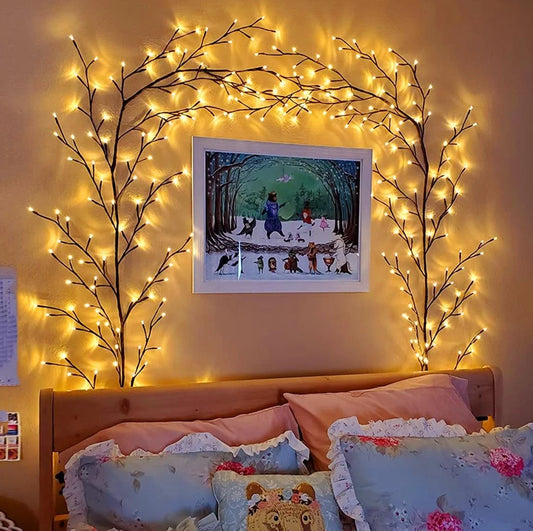 144LED Wall Tree  Willow Vine Lights Bendable Branch Fairy Lighting for Christmas gifts