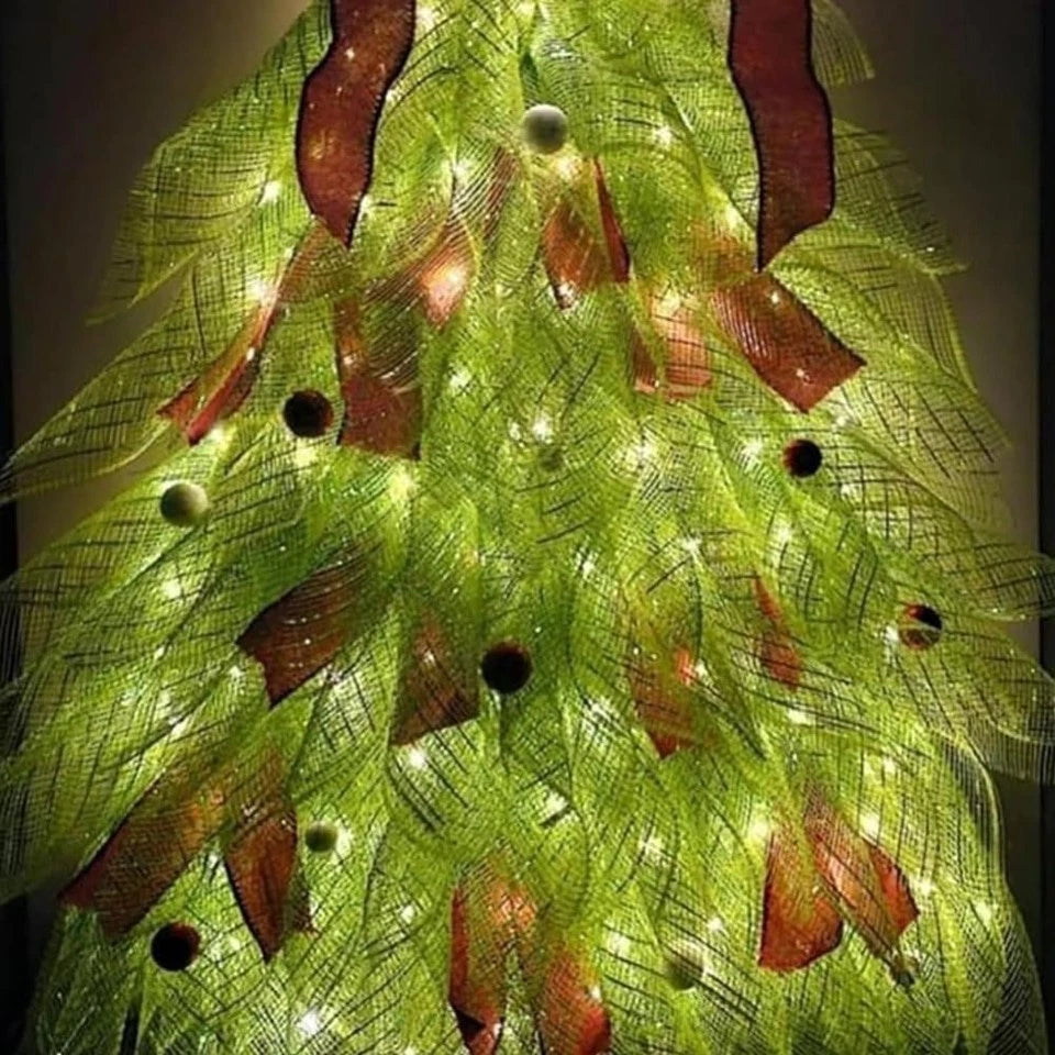 Handmade Front Door Christmas Tree Wreath With Lights Christmas Wreaths