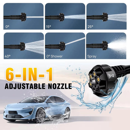 Car Washer Cordless Pressure Washer Jet Portable Water Cleaner Gun+2Battery