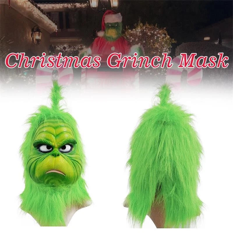 UK The Grinch Latex Mask Adults Costume Cosplay Christmas Fancy Dress Outfits