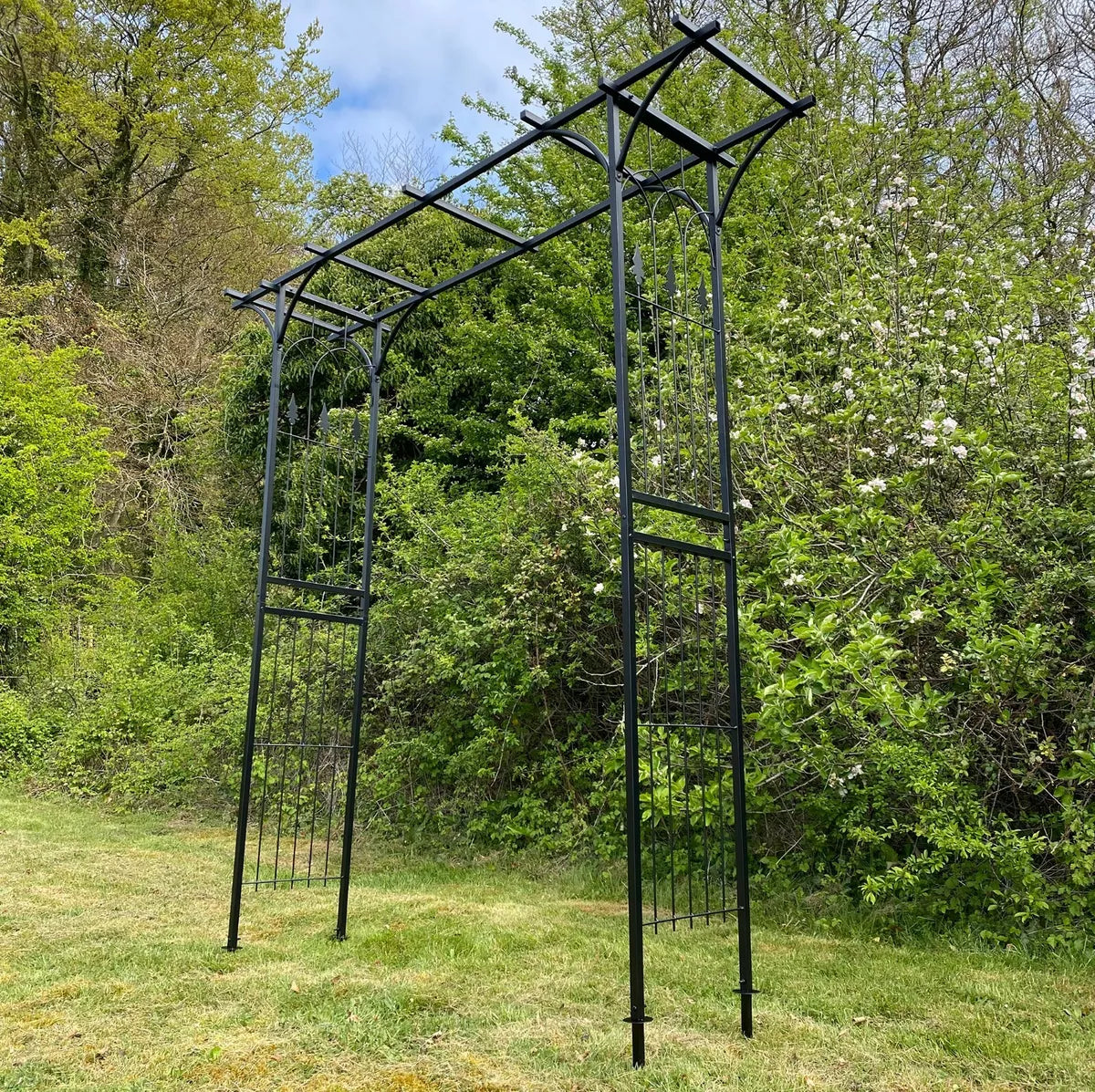 Metal Garden Arbour Style Arch  Design with Ground Spikes
