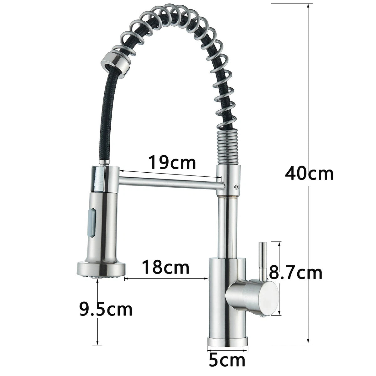 360° Swivel Pull Down Kitchen Tap, Kitchen Sink Mixer Tap