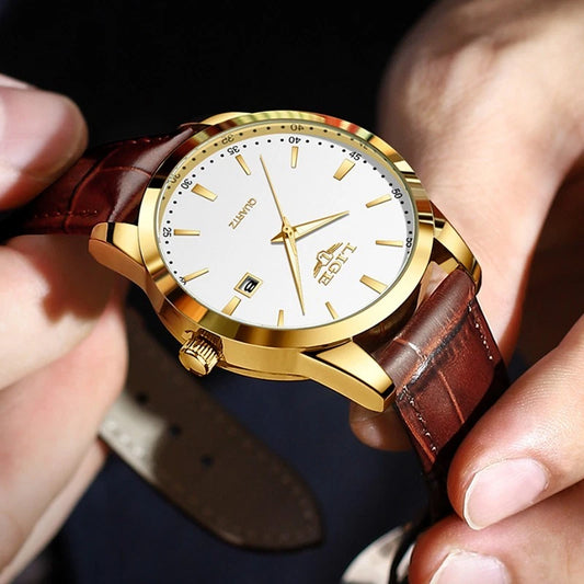 Mens Leather Wrist Watch